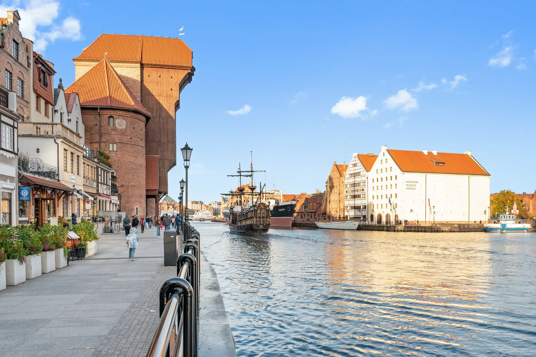 Motława and the Crane in central Gdańsk — a photograph of the city, not of the Port Island development in Stogi