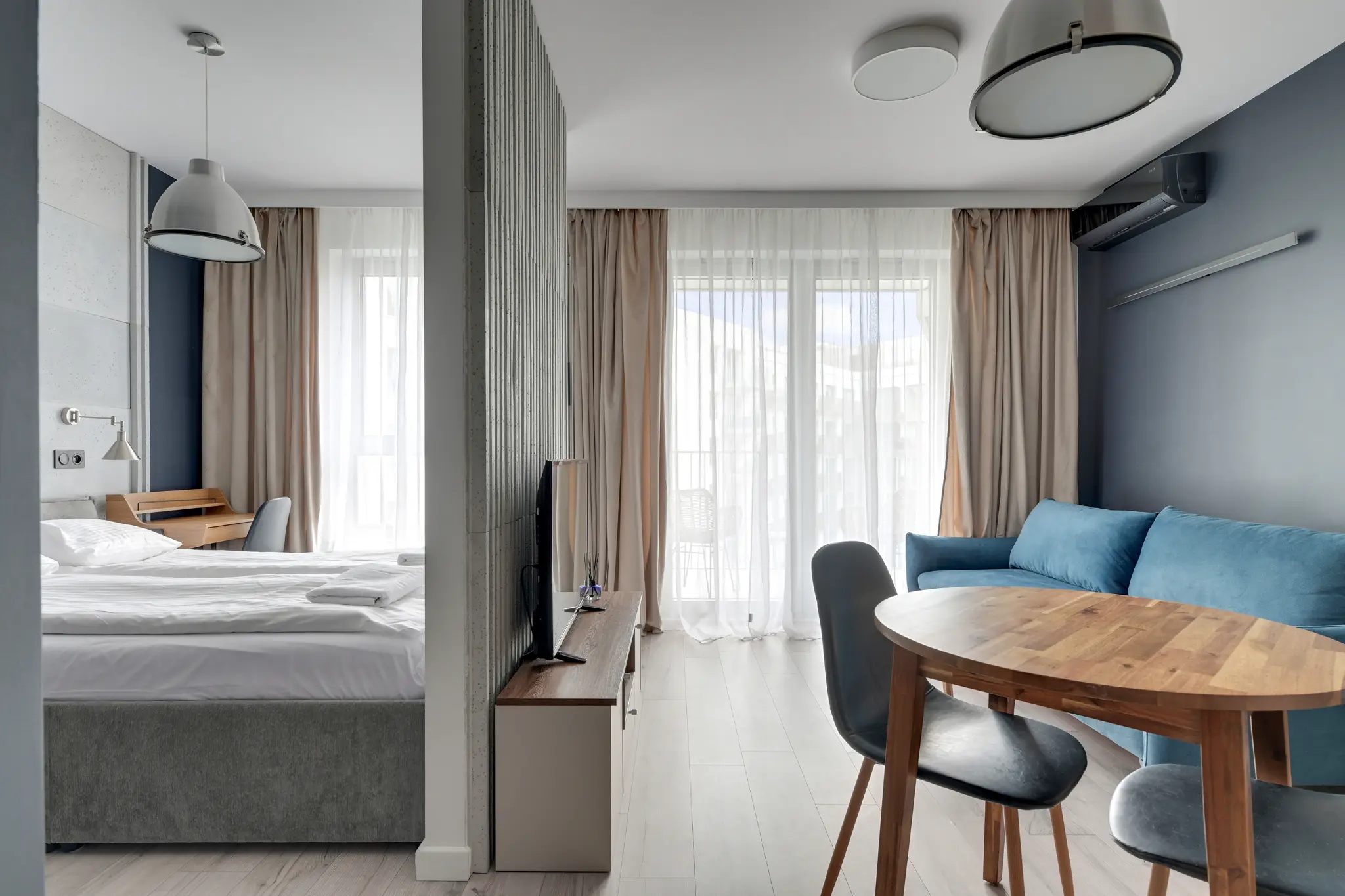 Strefa wypoczynku w apartamencie Żurawie — Żurawie, Gdańsk