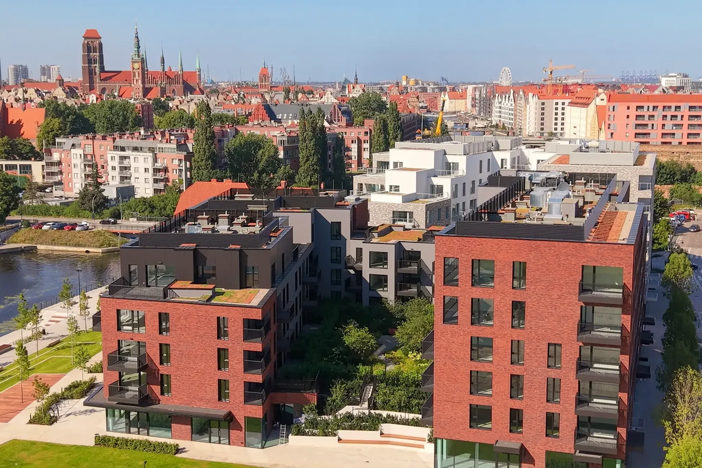 OFF Miasto development and courtyard in Gdańsk in a drone photograph